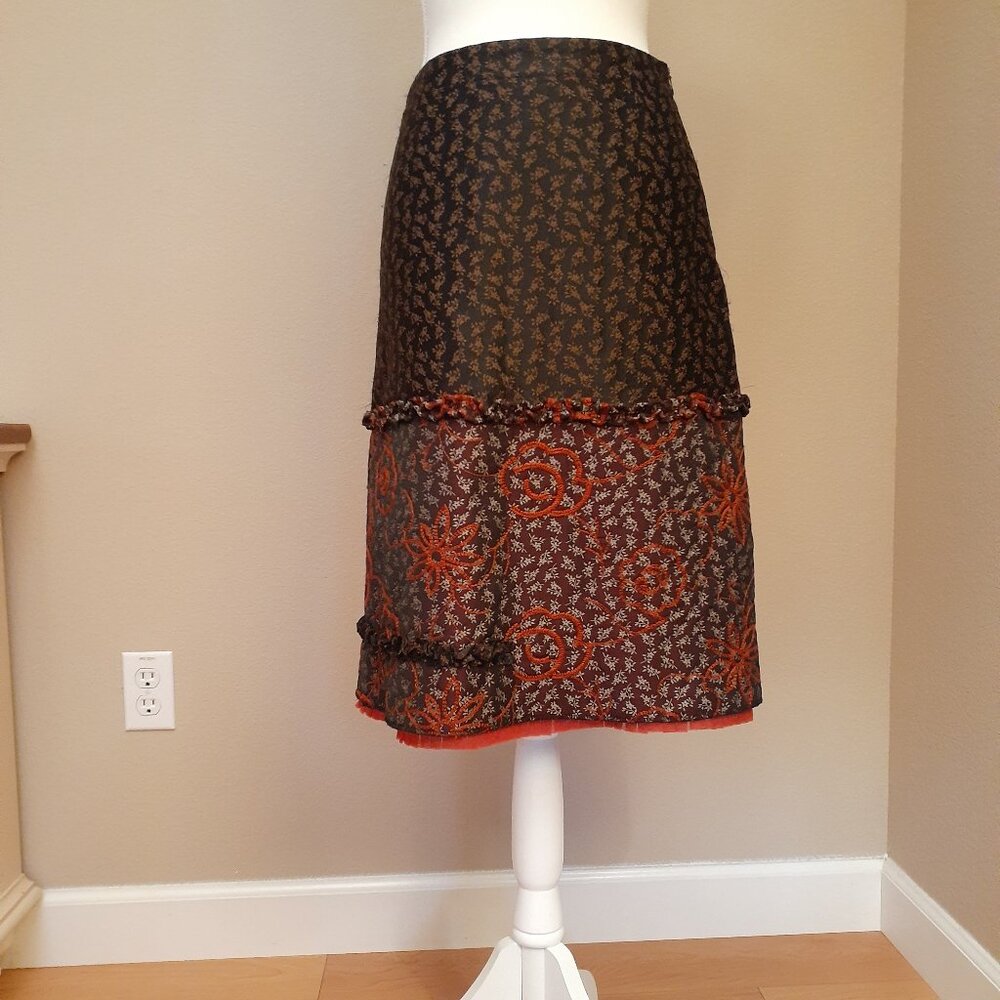 Oilily Brocade Embroidered Skirt